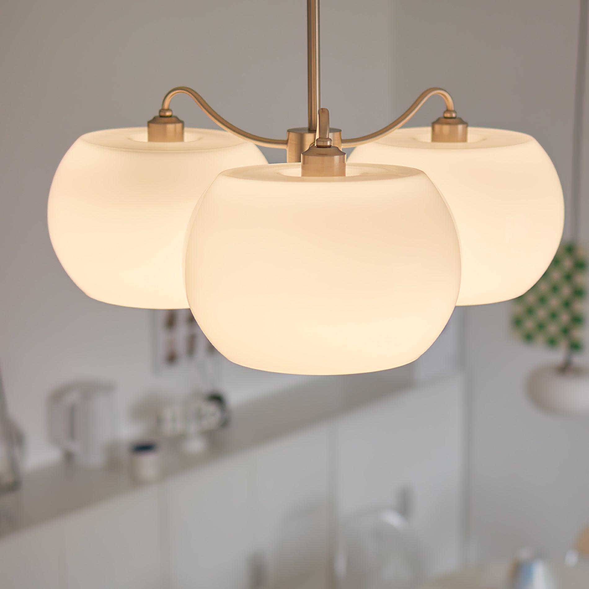 Kade Chandelier White Glass Persimmon Shape-Neutral Decor