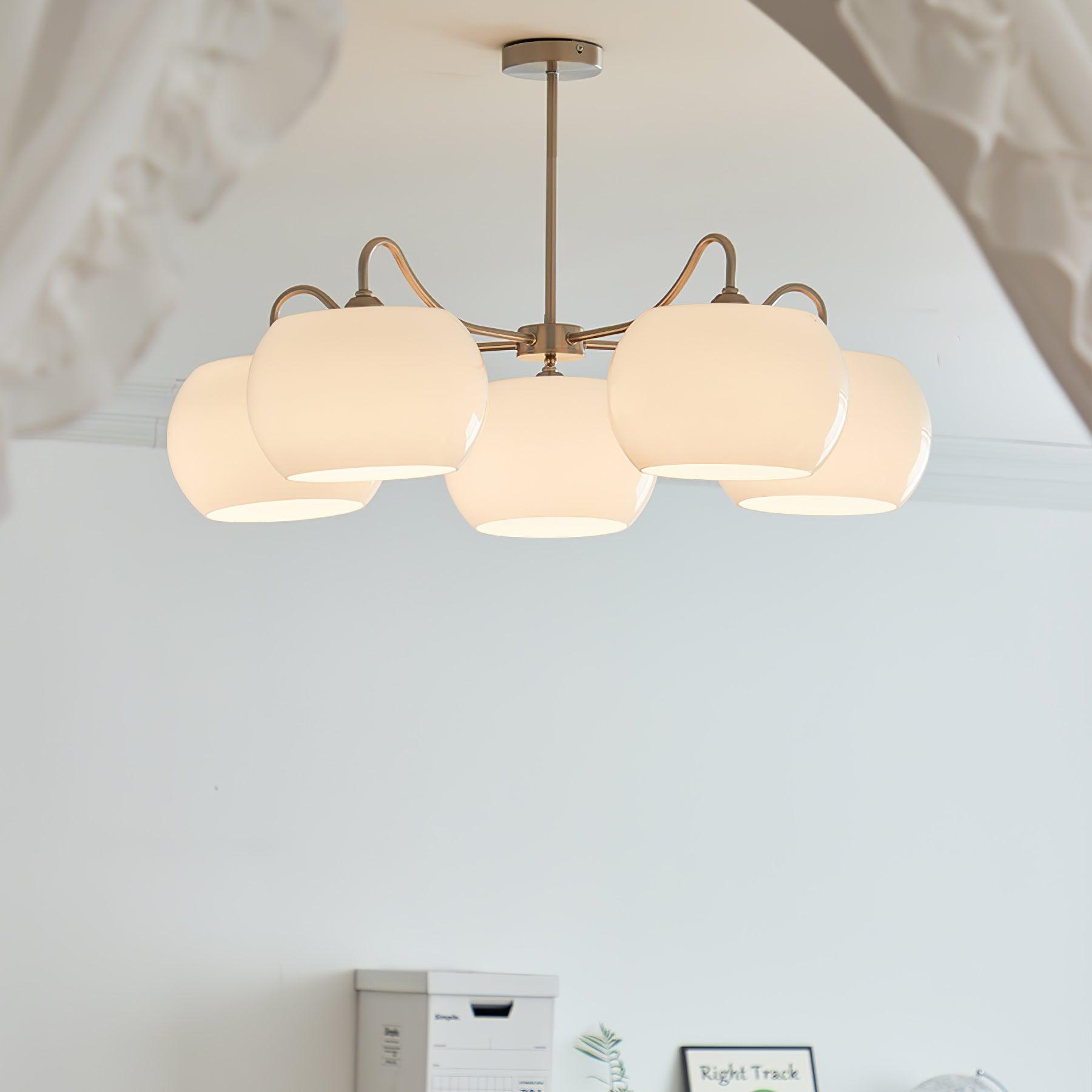 Kade Chandelier White Glass Persimmon Shape-Neutral Decor