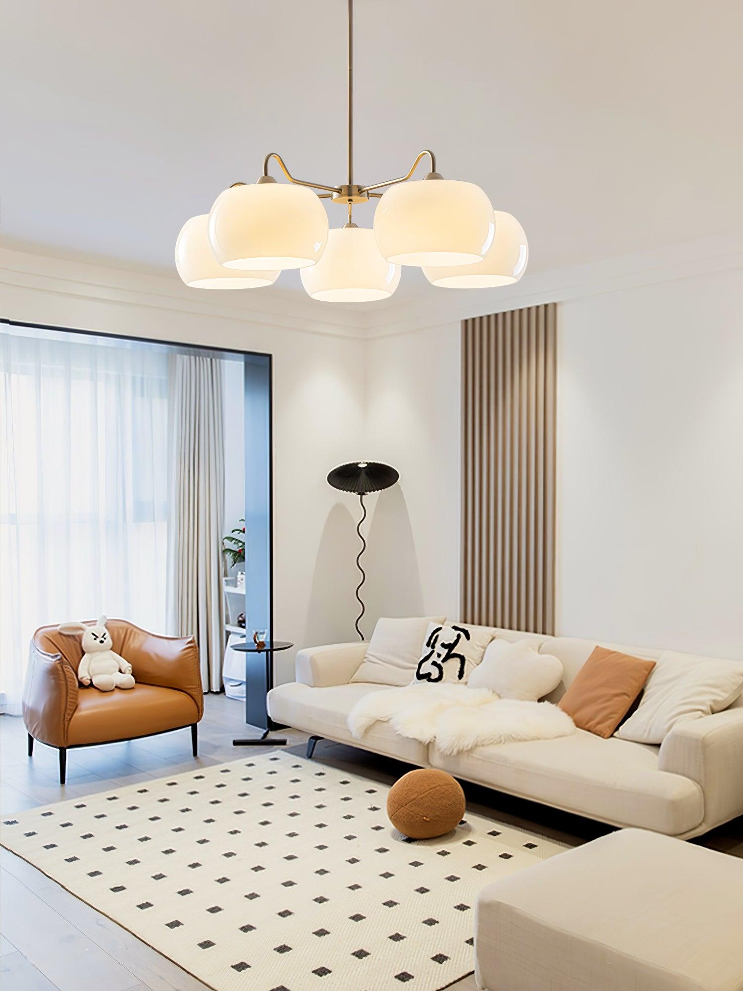 Kade Chandelier White Glass Persimmon Shape-Neutral Decor