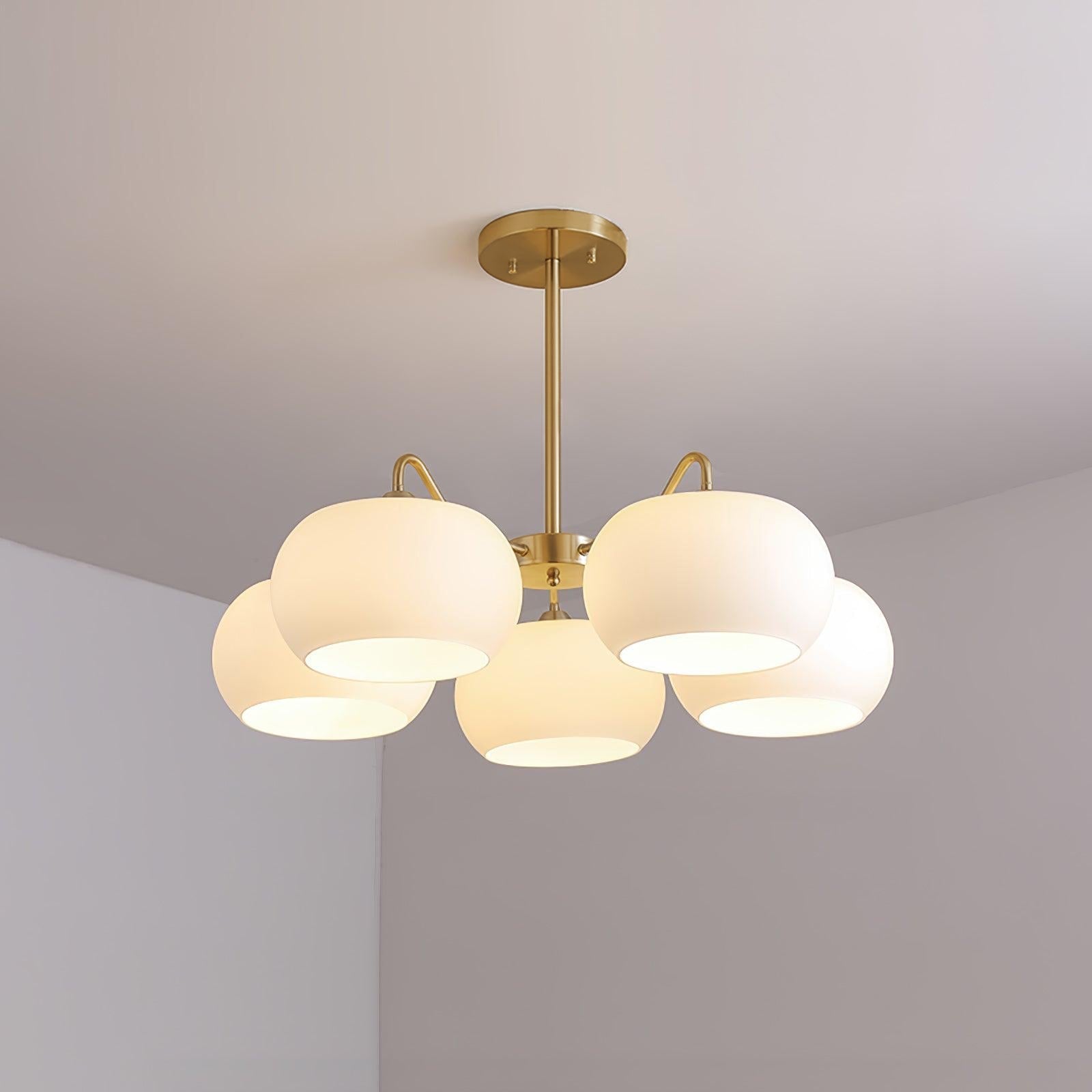 Kade Chandelier White Glass Persimmon Shape-Neutral Decor