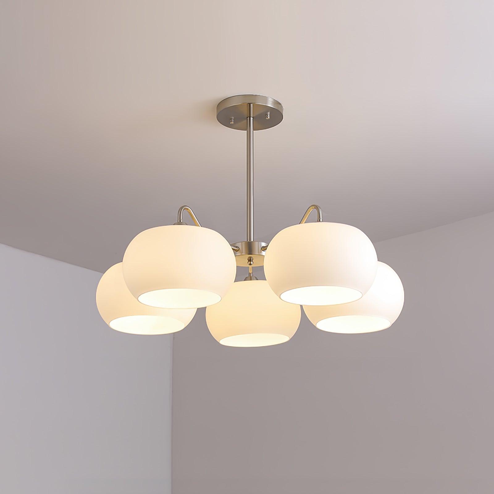 Kade Chandelier White Glass Persimmon Shape-Neutral Decor