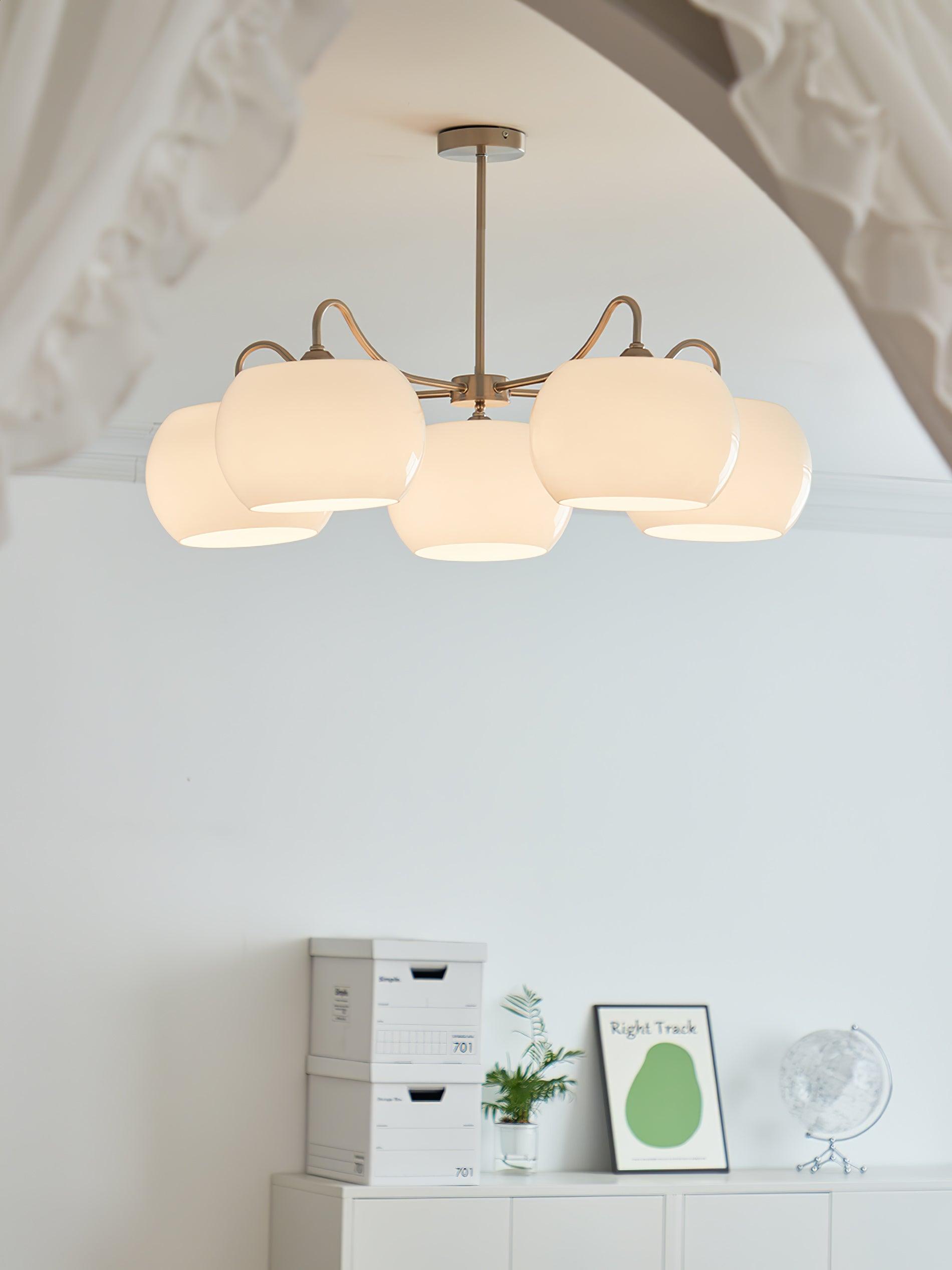 Kade Chandelier White Glass Persimmon Shape-Neutral Decor