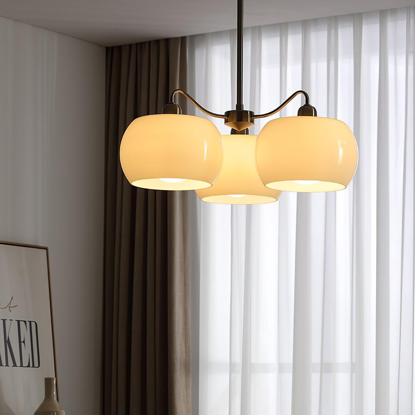 Kade Chandelier White Glass Persimmon Shape-Neutral Decor