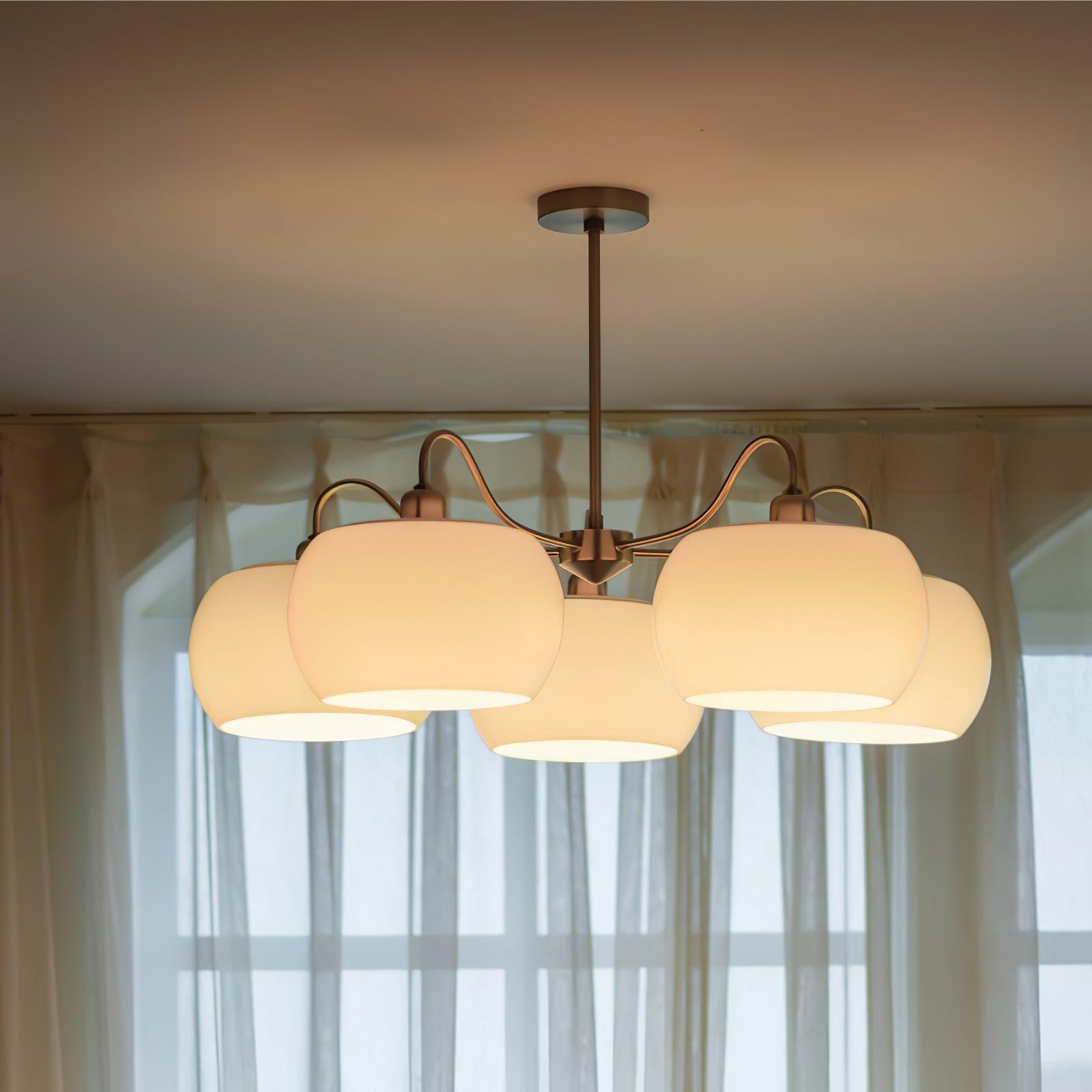 Kade Chandelier White Glass Persimmon Shape-Neutral Decor