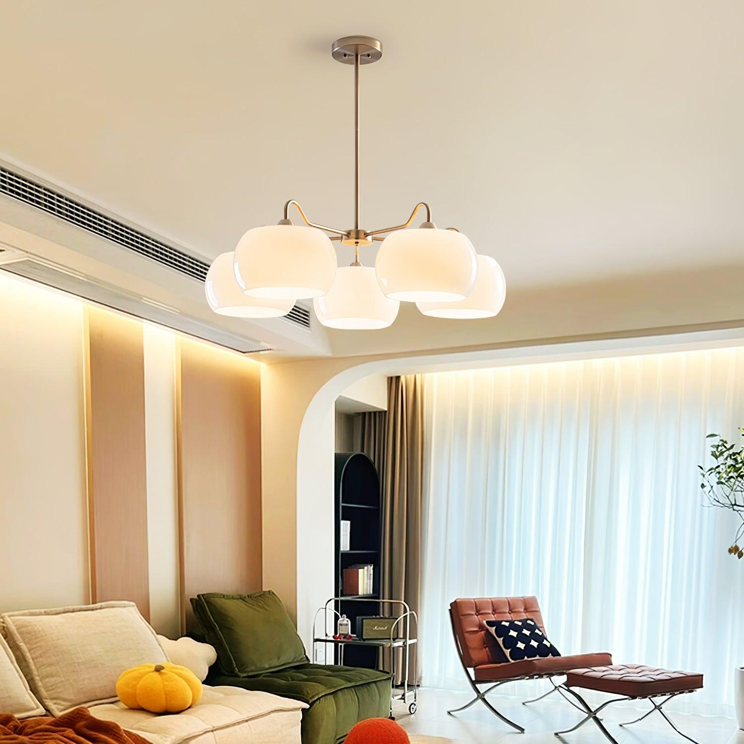 Kade Chandelier White Glass Persimmon Shape-Neutral Decor