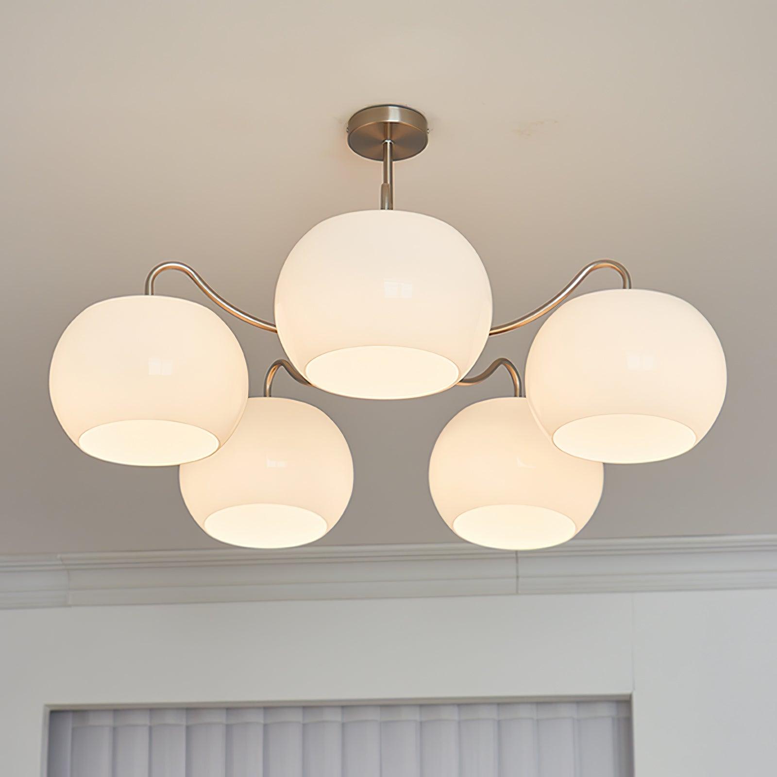 Kade Chandelier White Glass Persimmon Shape-Neutral Decor