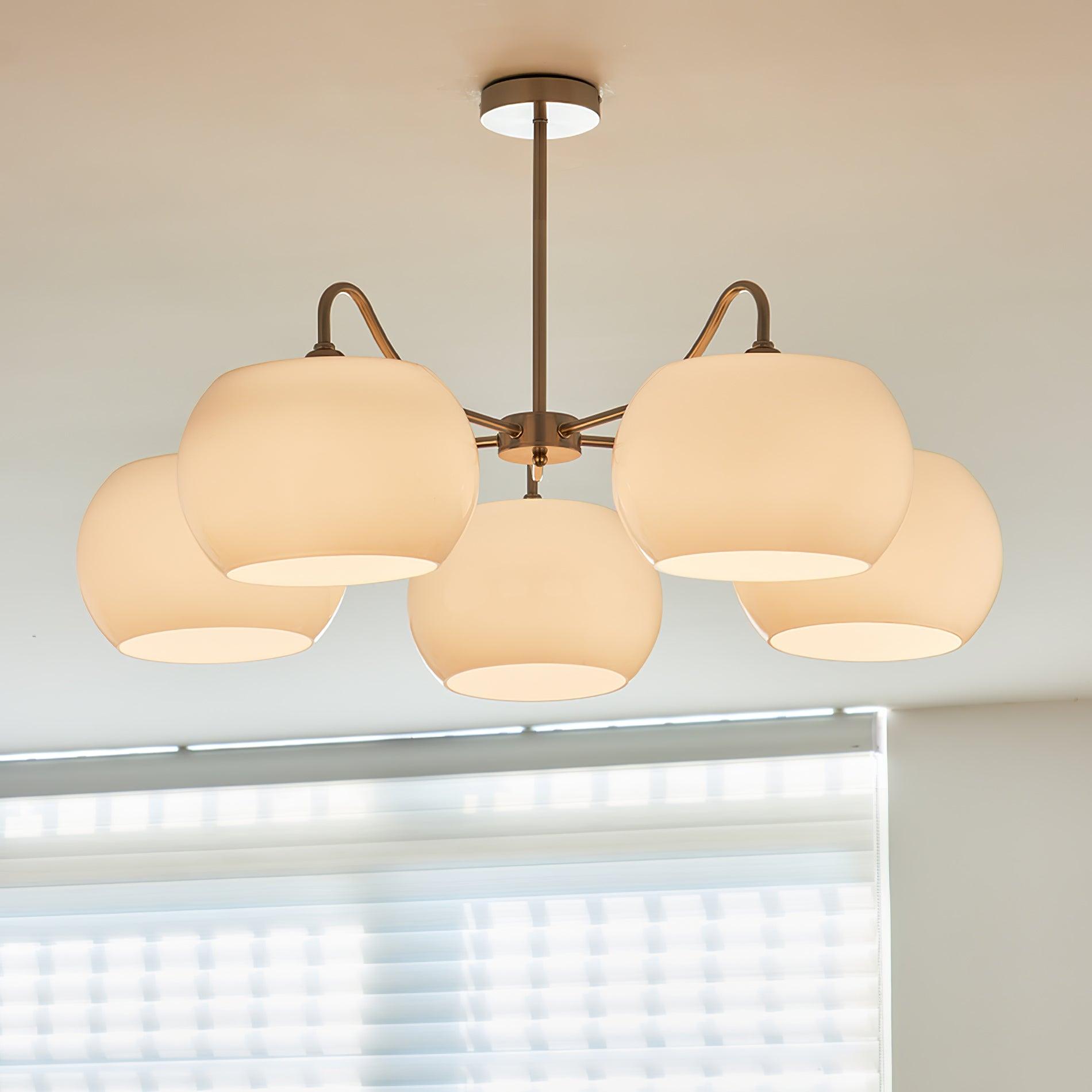 Kade Chandelier White Glass Persimmon Shape-Neutral Decor