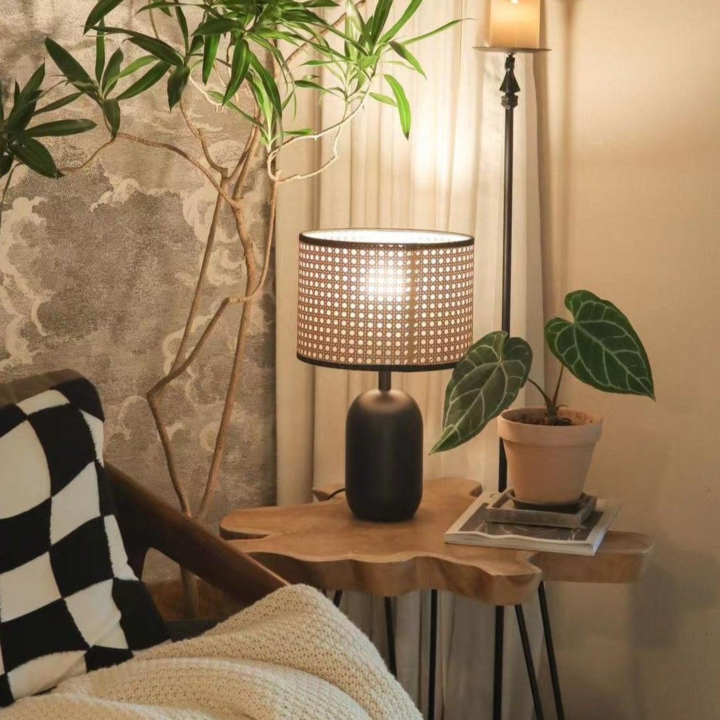 Cora Modern Bamboo Table Lamp-Neutral Decor