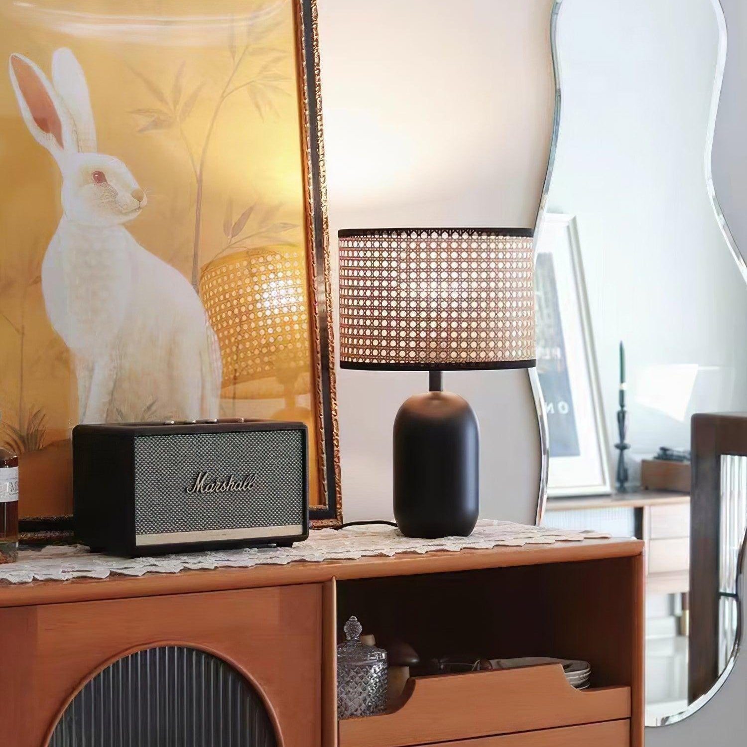 Cora Modern Bamboo Table Lamp-Neutral Decor