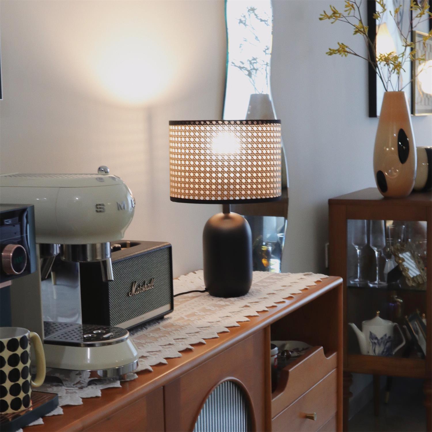 Cora Modern Bamboo Table Lamp-Neutral Decor