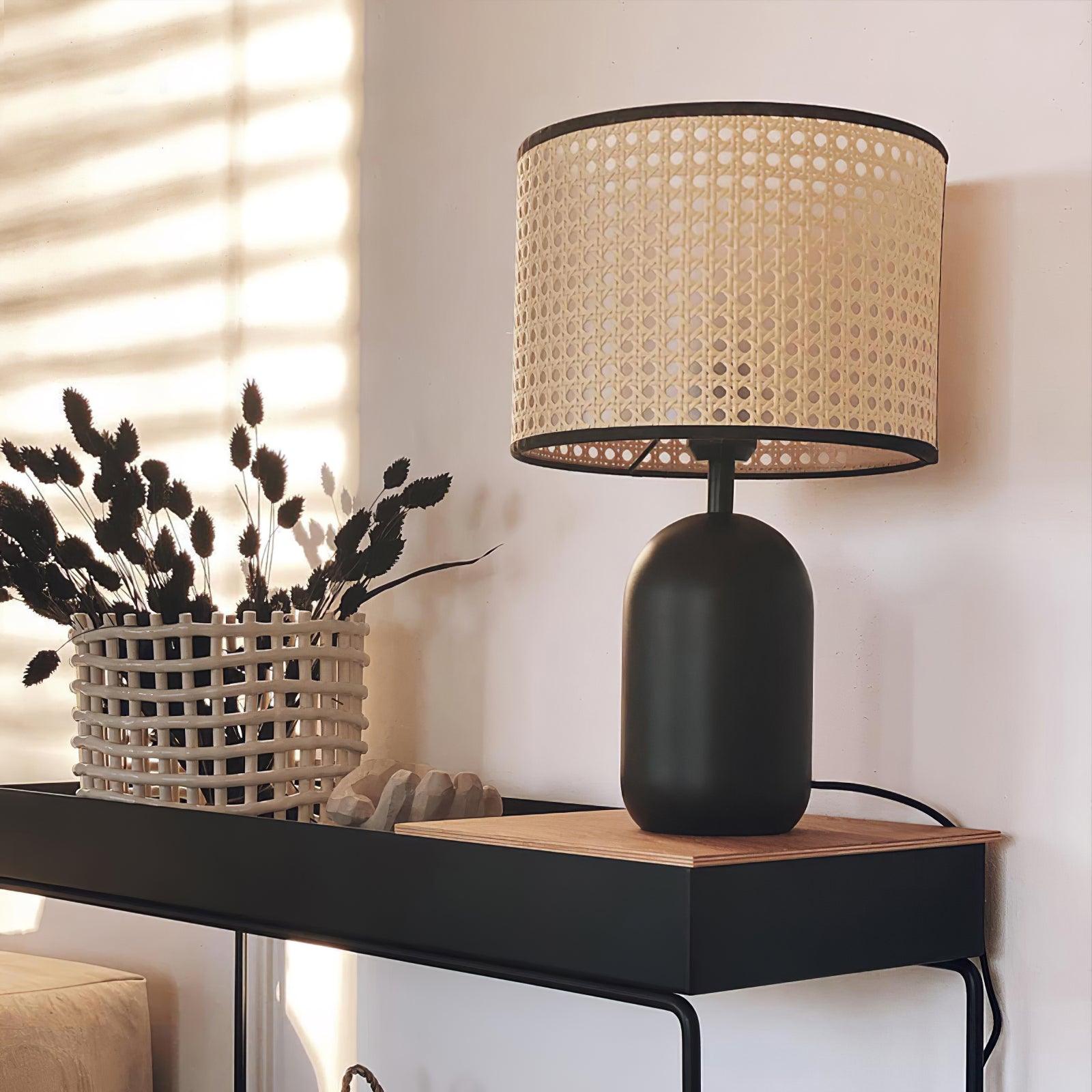 Cora Modern Bamboo Table Lamp-Neutral Decor