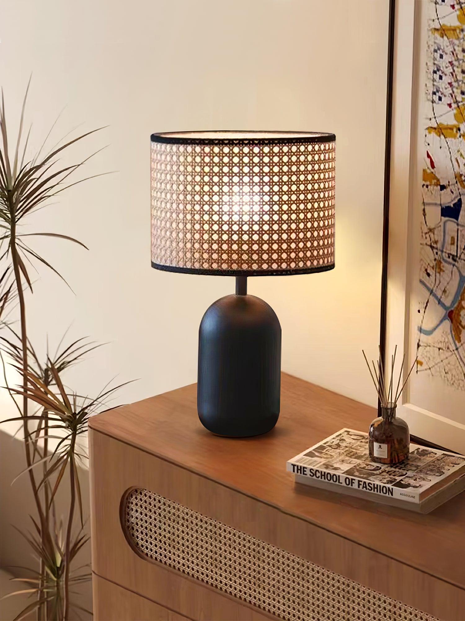 Cora Modern Bamboo Table Lamp-Neutral Decor