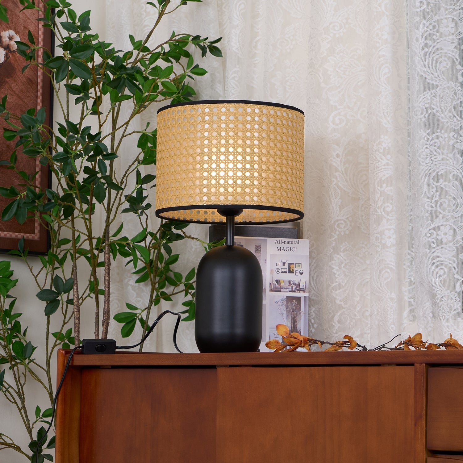 Cora Modern Bamboo Table Lamp-Neutral Decor