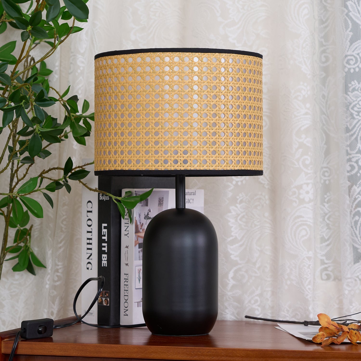 Cora Modern Bamboo Table Lamp-Neutral Decor
