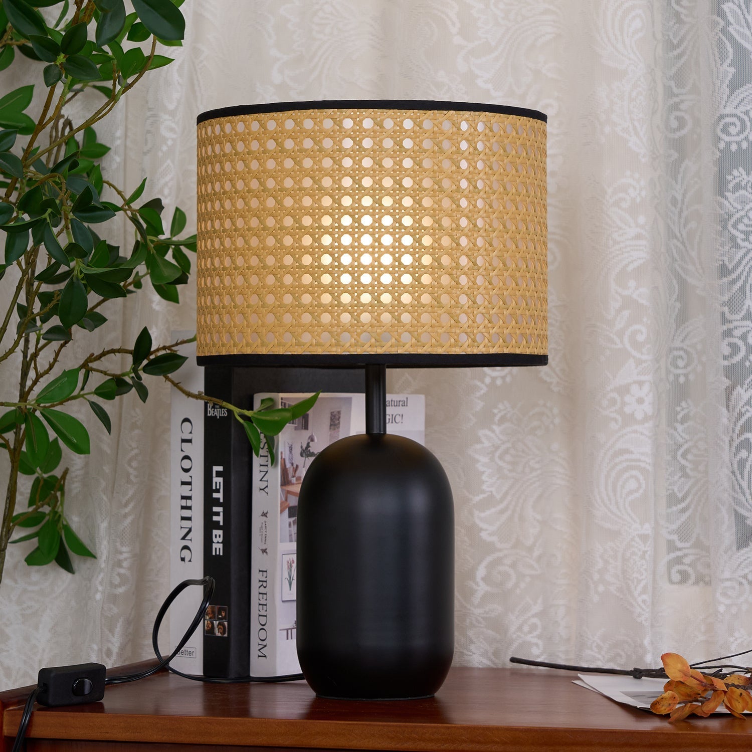 Cora Modern Bamboo Table Lamp-Neutral Decor