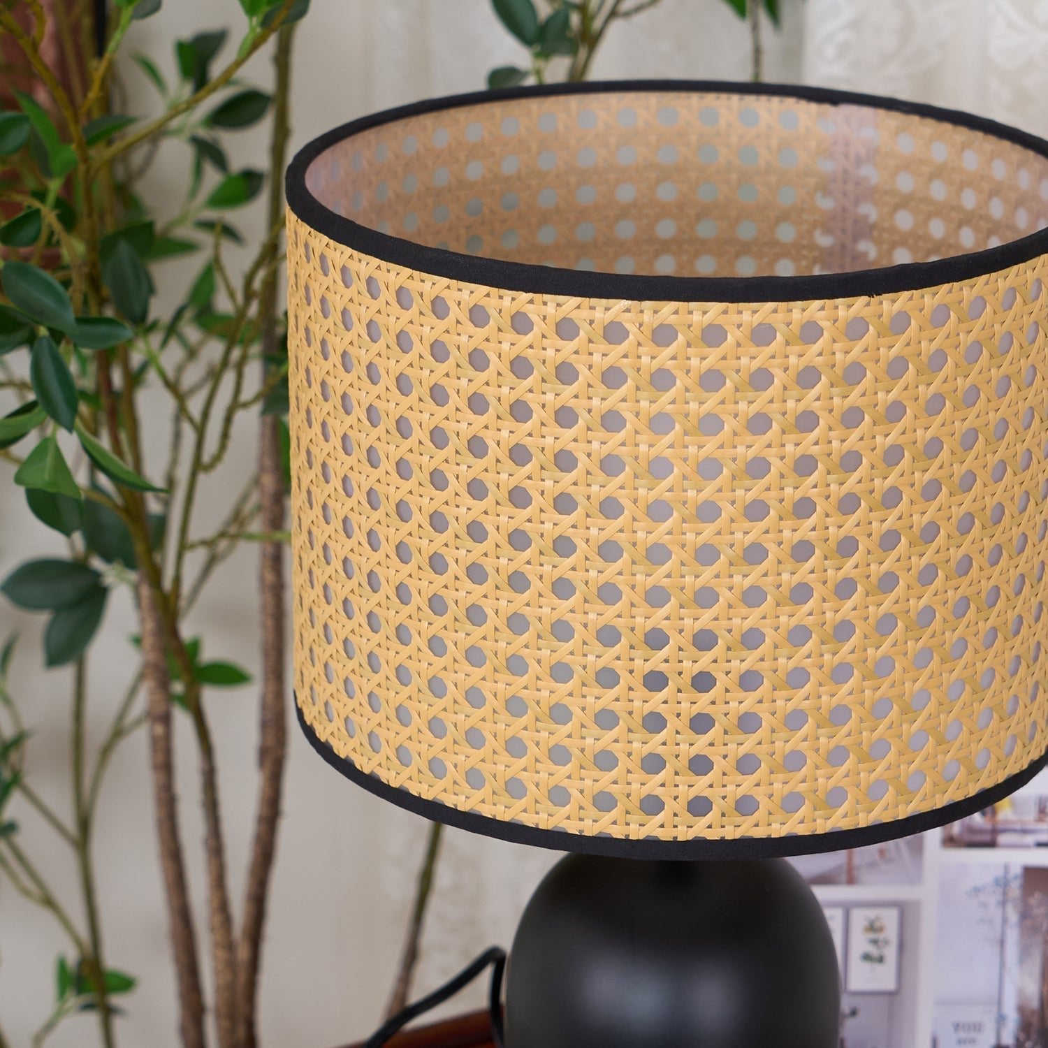 Cora Modern Bamboo Table Lamp-Neutral Decor