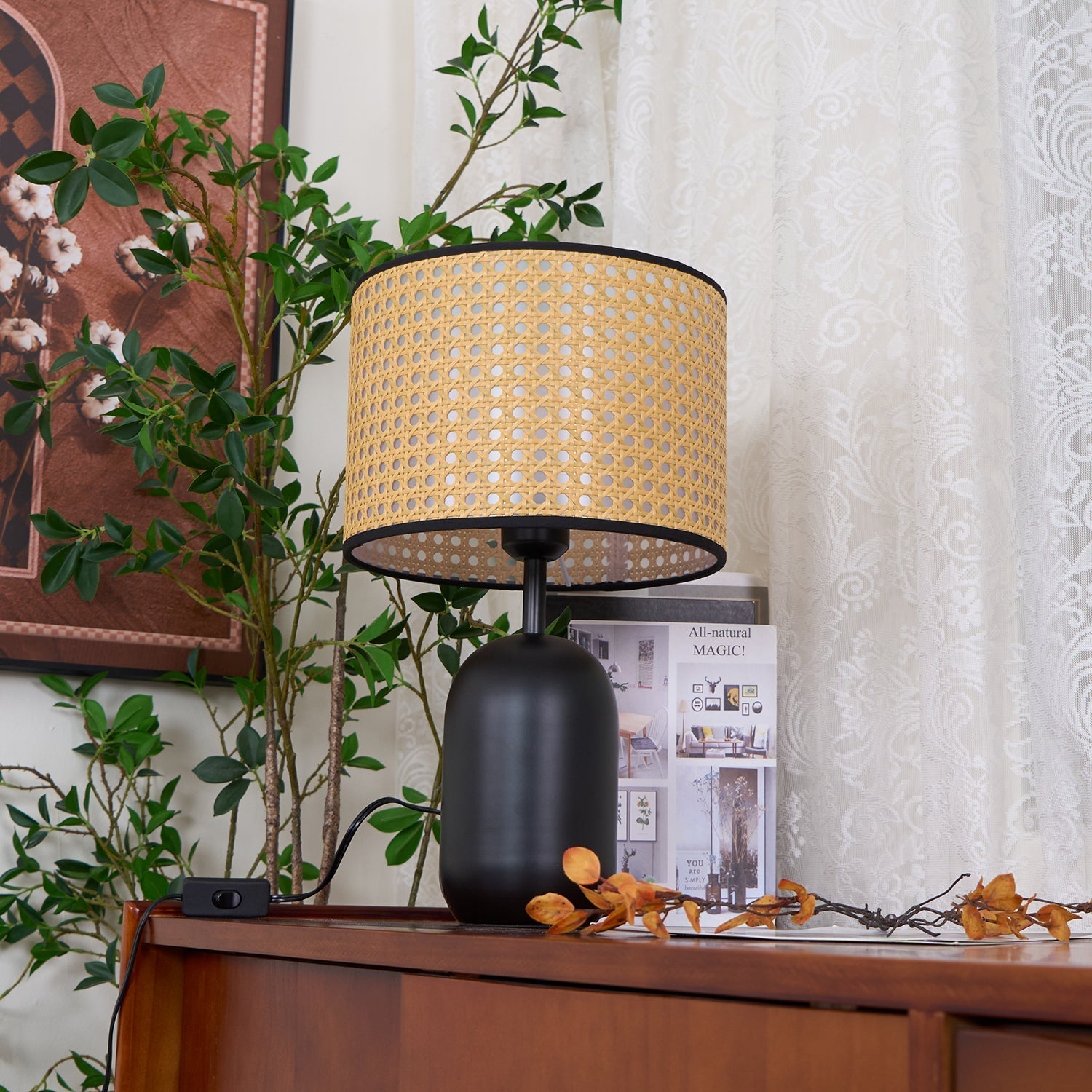 Cora Modern Bamboo Table Lamp-Neutral Decor