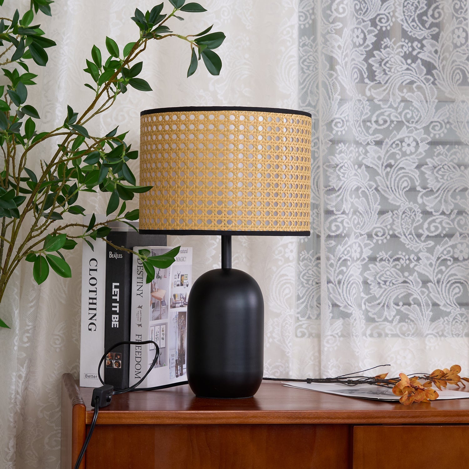Cora Modern Bamboo Table Lamp-Neutral Decor