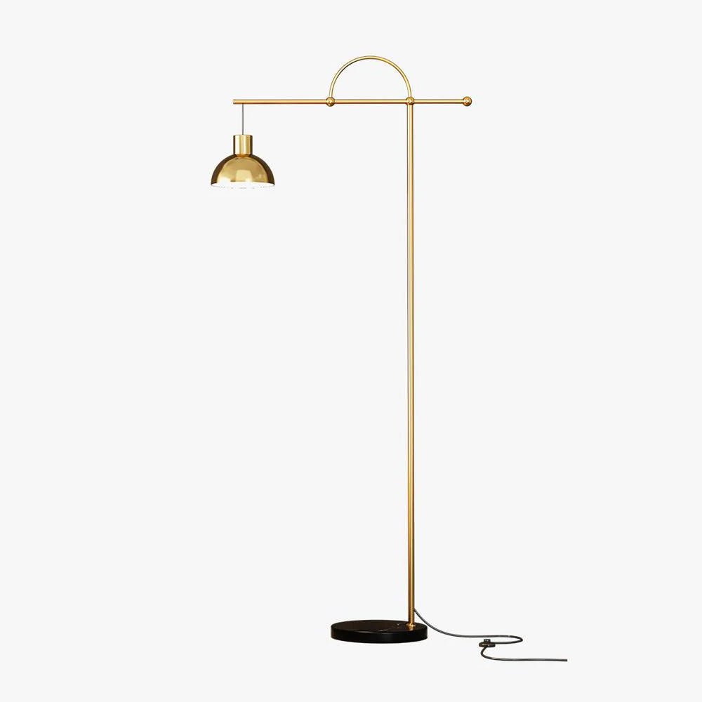 Usilil Art Deco Brass Floor Lamp-Neutral Decor