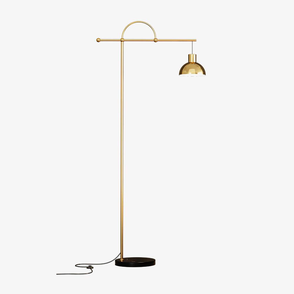 Usilil Art Deco Brass Floor Lamp-Neutral Decor