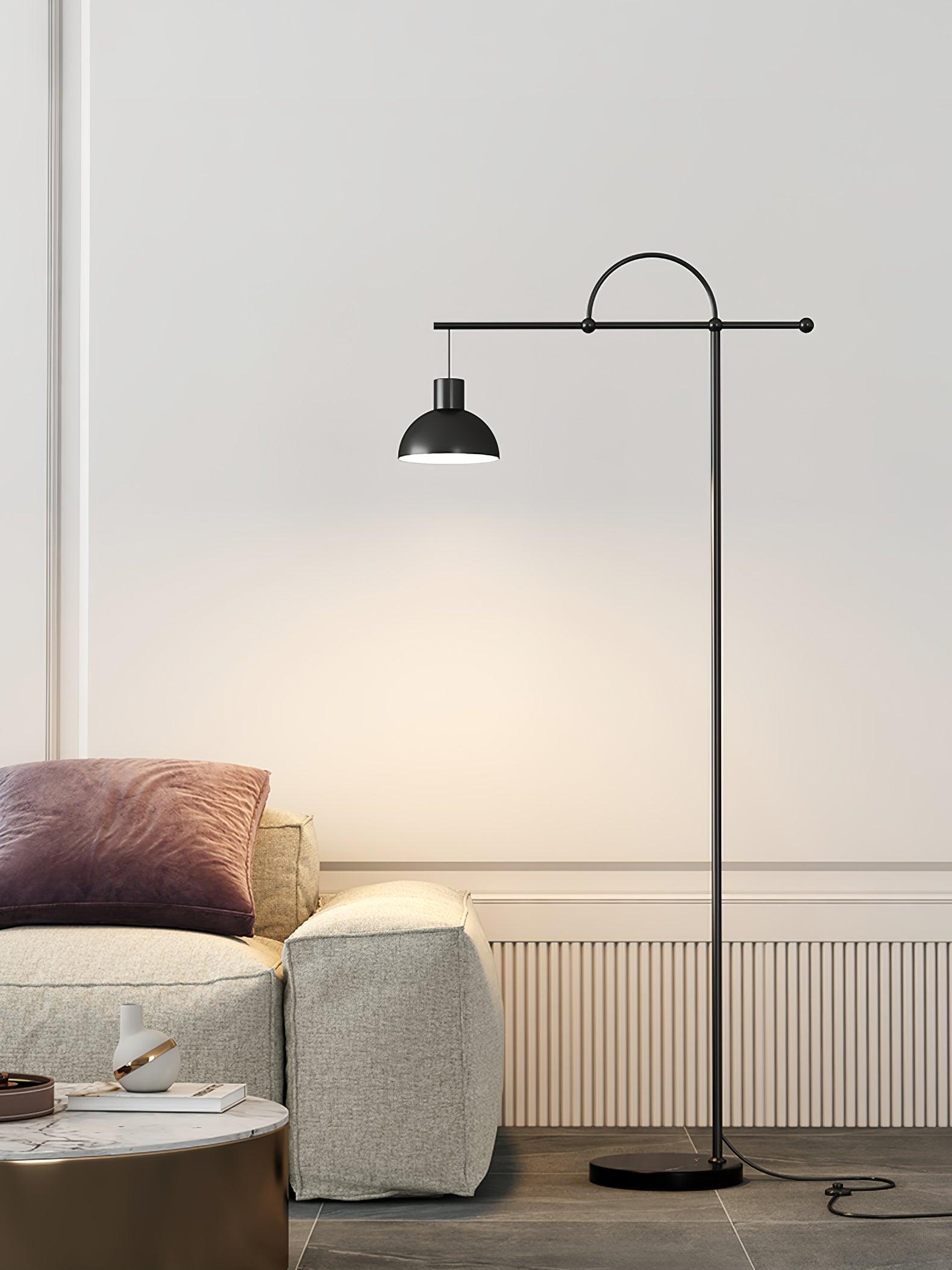 Usilil Art Deco Brass Floor Lamp-Neutral Decor