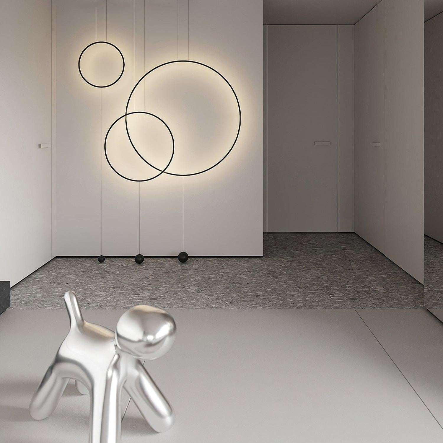 Ryker Minimalist Circle Pendant Light-Neutral Decor