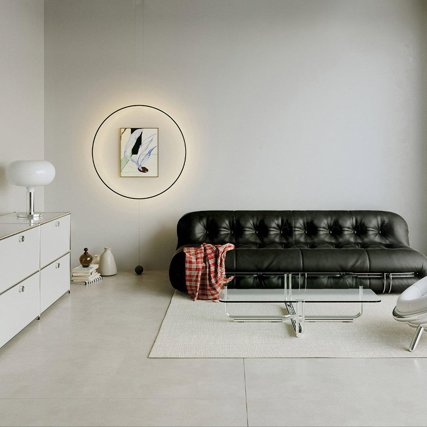 Ryker Minimalist Circle Pendant Light-Neutral Decor