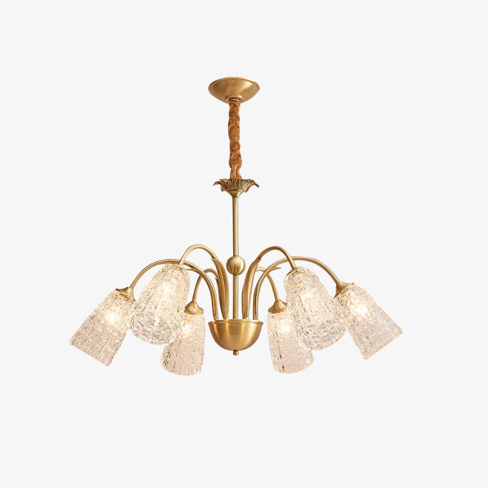 Tevelo Vintage Glass Chandelier-Neutral Decor