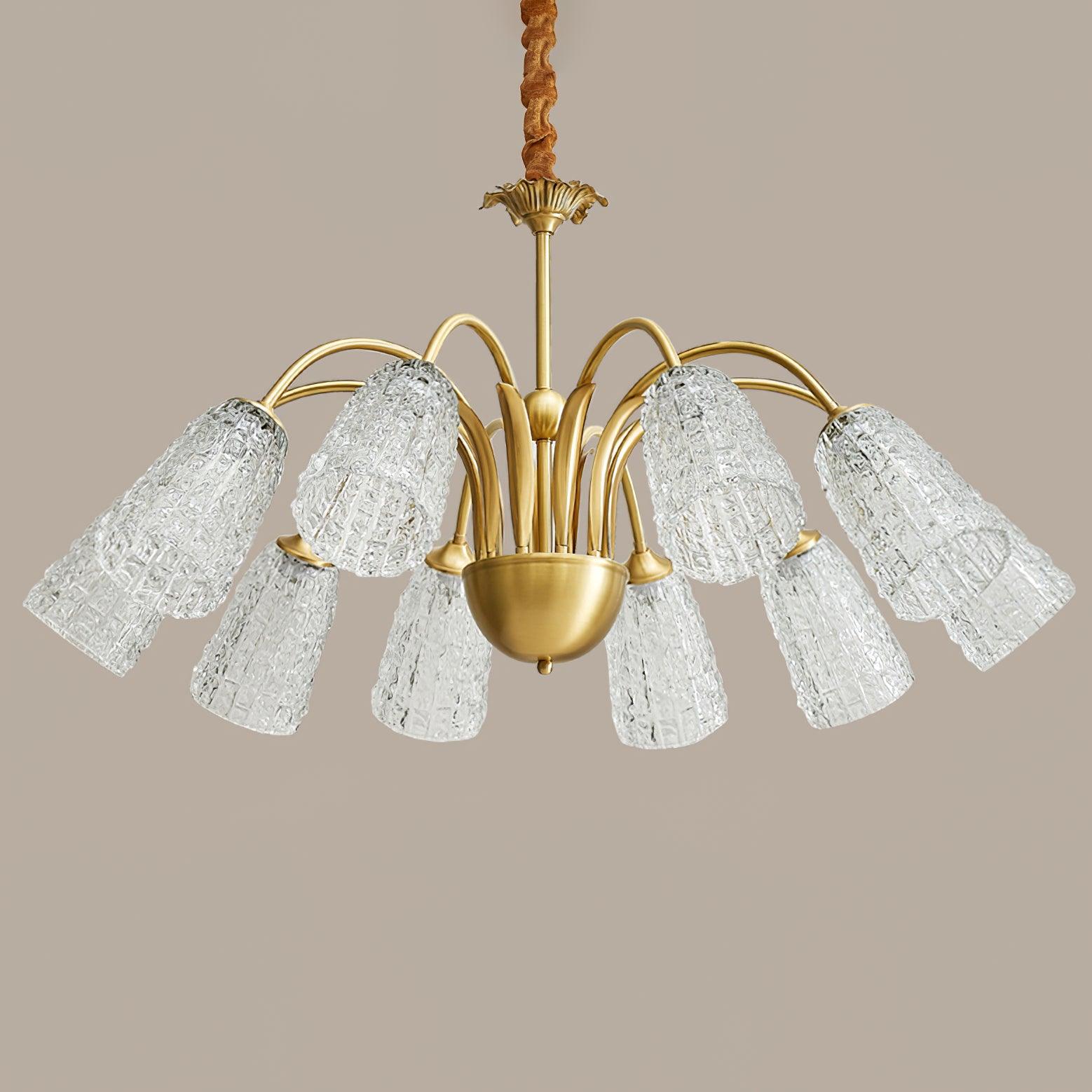 Tevelo Vintage Glass Chandelier-Neutral Decor