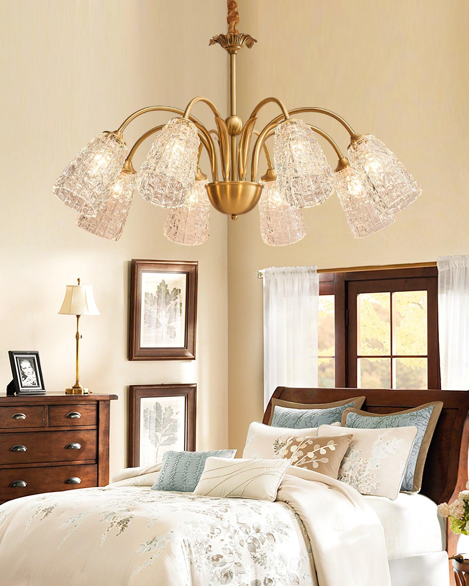 Tevelo Vintage Glass Chandelier-Neutral Decor