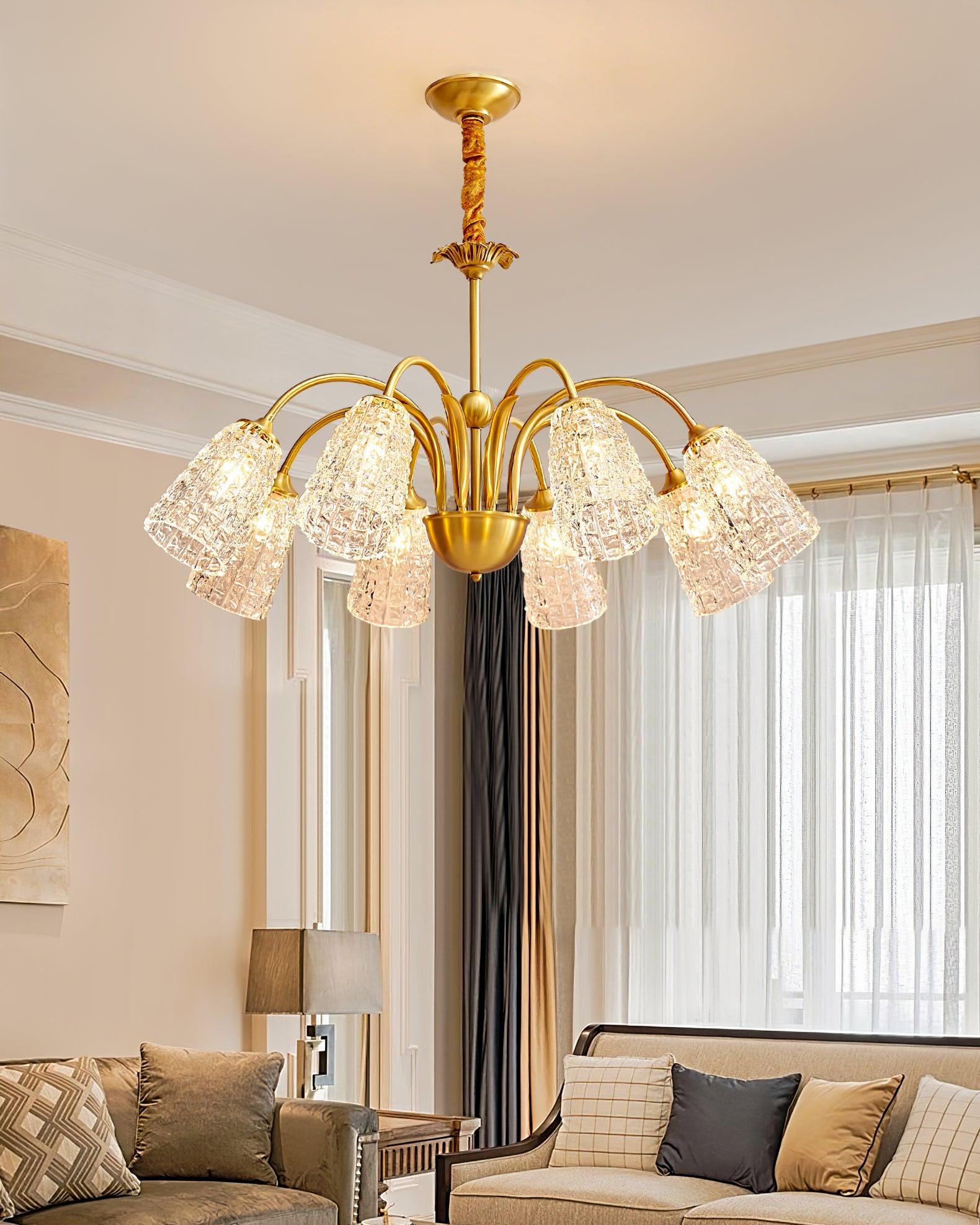 Tevelo Vintage Glass Chandelier-Neutral Decor