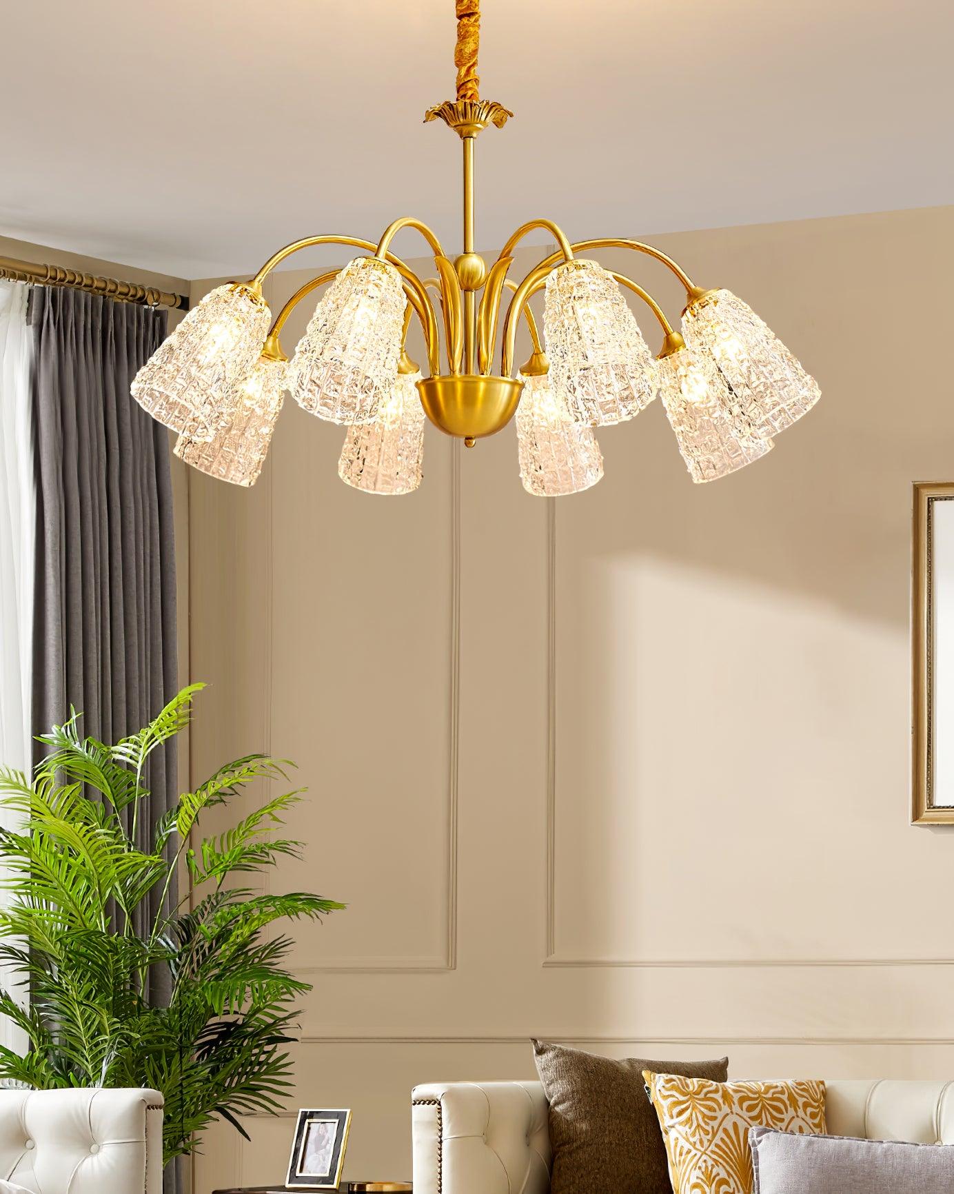 Tevelo Vintage Glass Chandelier-Neutral Decor