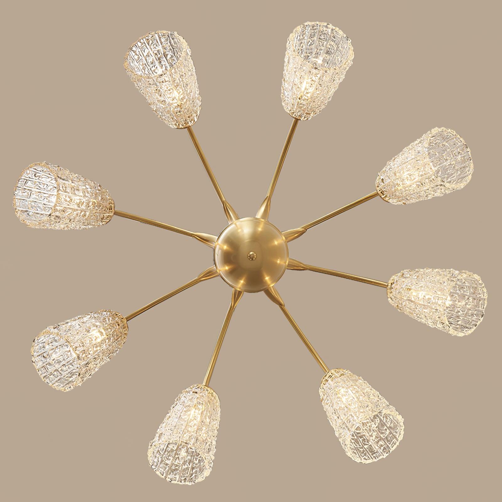 Tevelo Vintage Glass Chandelier-Neutral Decor