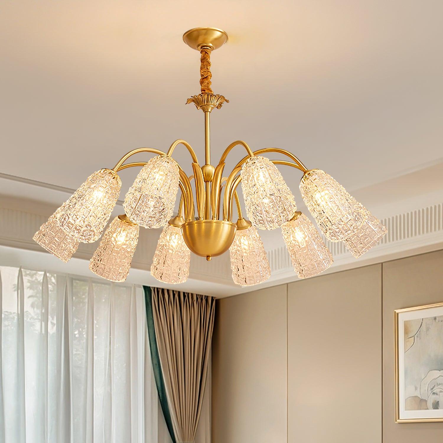 Tevelo Vintage Glass Chandelier-Neutral Decor