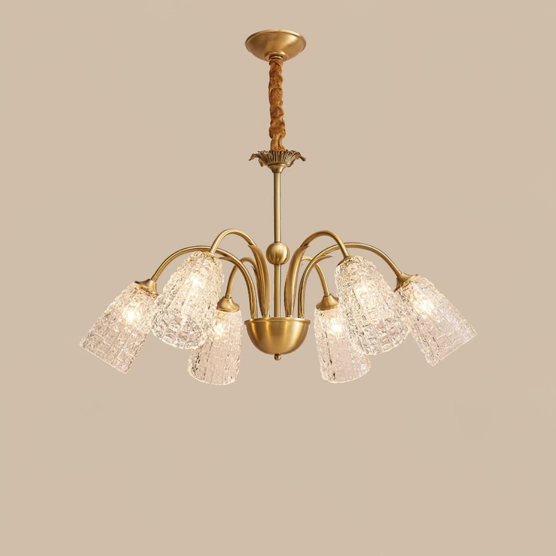 Tevelo Vintage Glass Chandelier-Neutral Decor