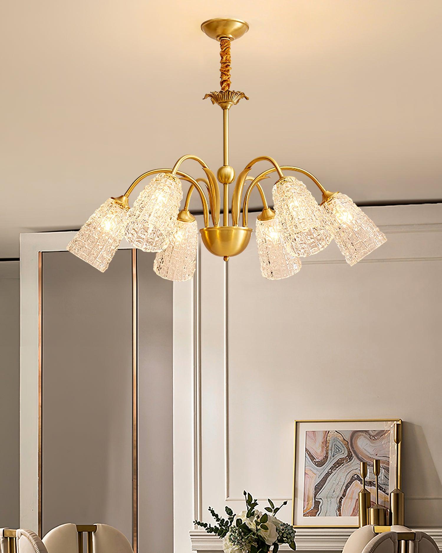 Tevelo Vintage Glass Chandelier-Neutral Decor