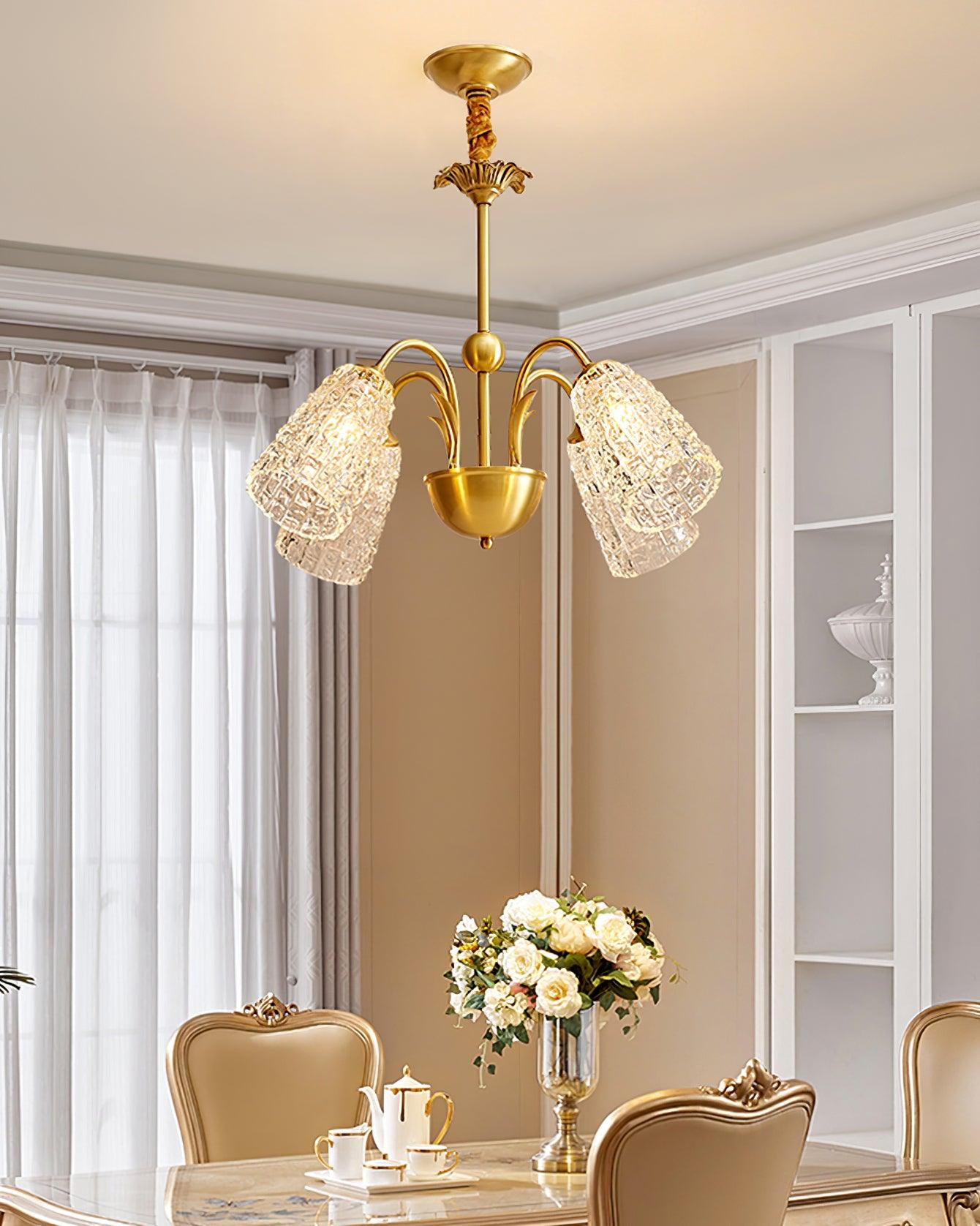 Tevelo Vintage Glass Chandelier-Neutral Decor