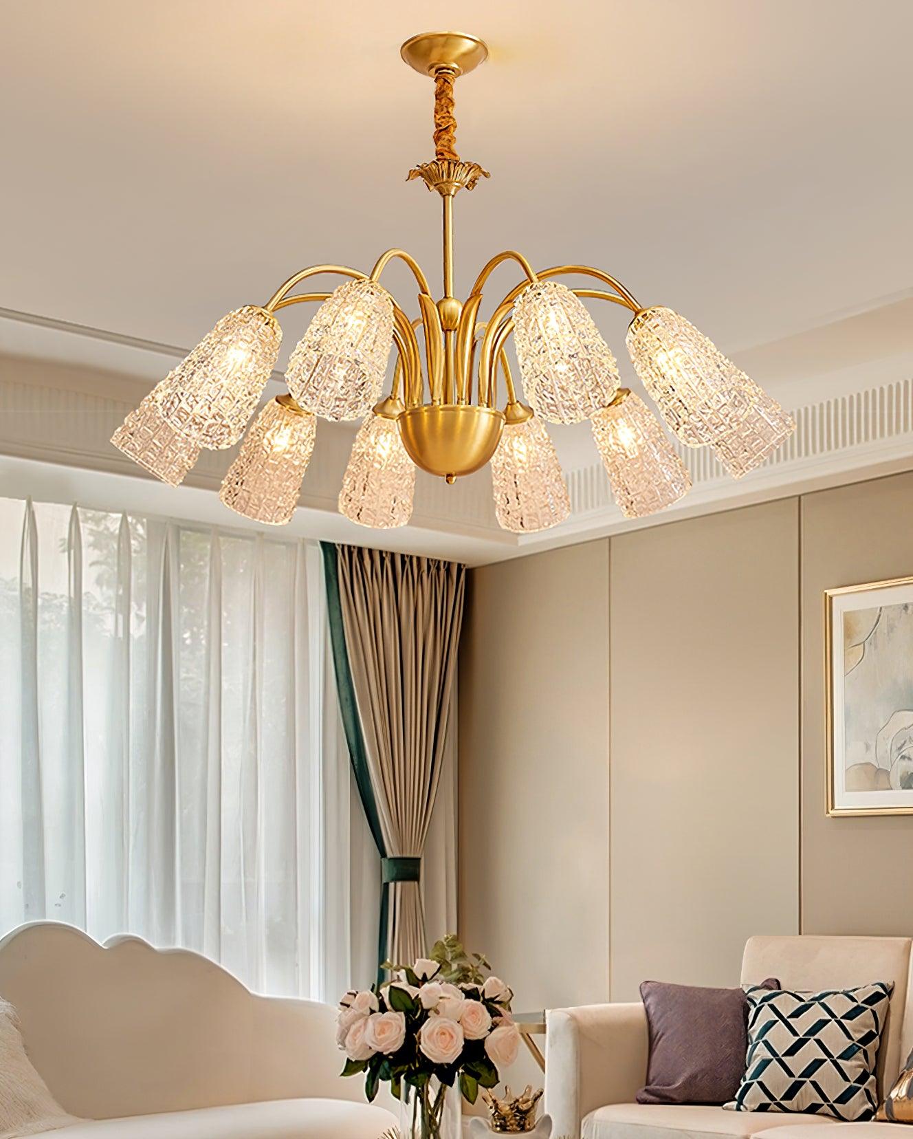 Tevelo Vintage Glass Chandelier-Neutral Decor