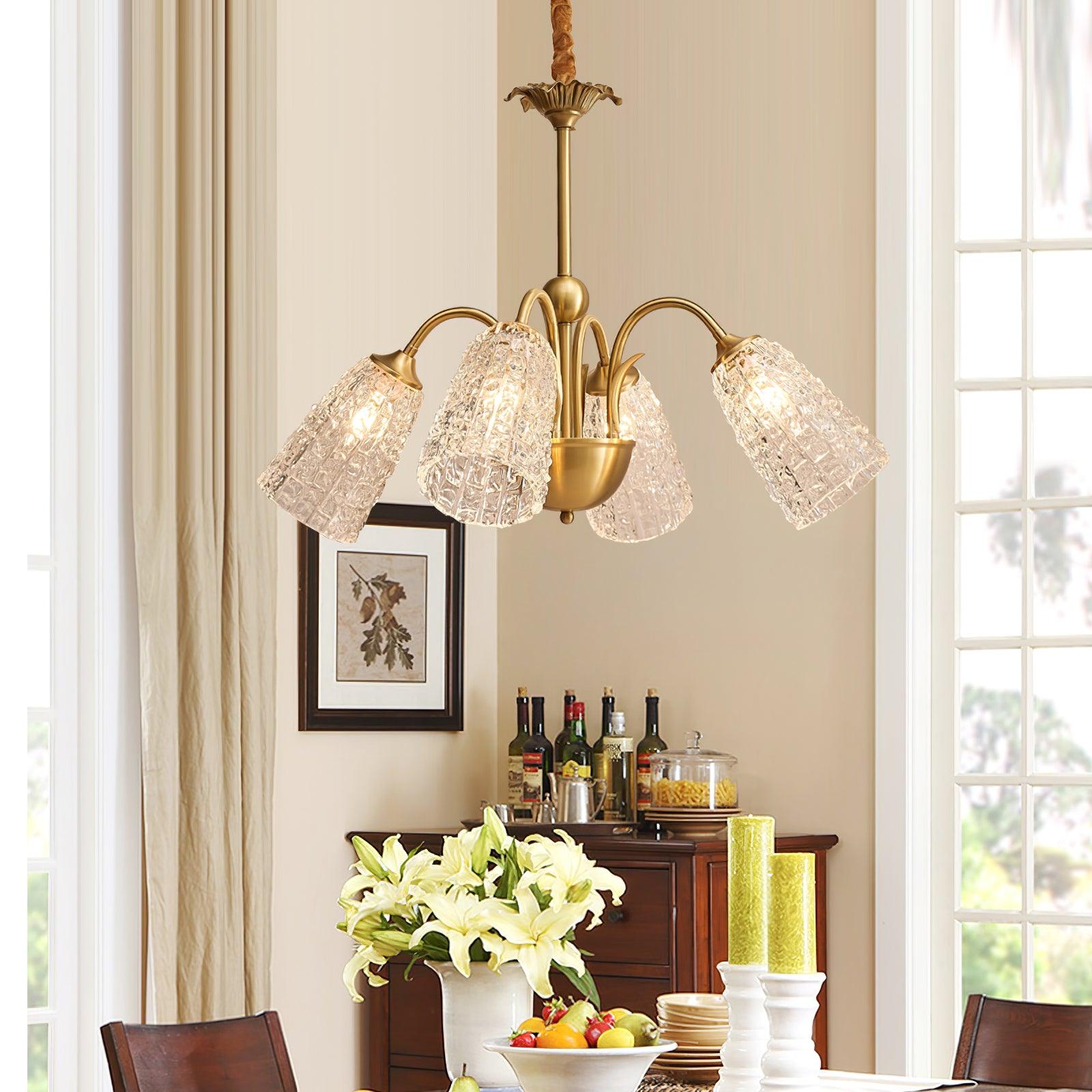 Tevelo Vintage Glass Chandelier-Neutral Decor