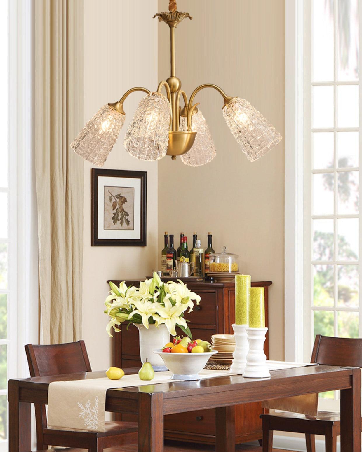Tevelo Vintage Glass Chandelier-Neutral Decor
