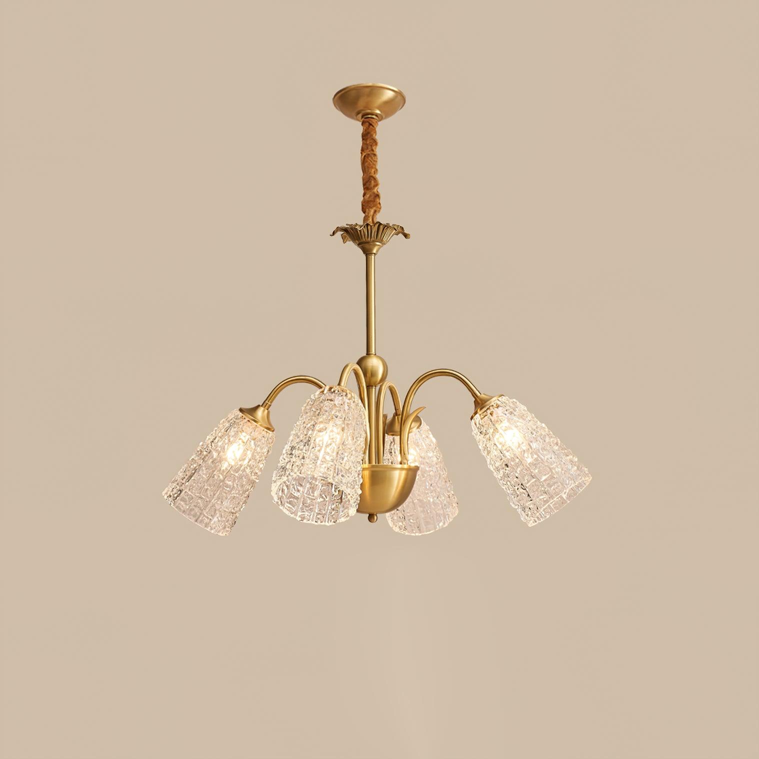 Tevelo Vintage Glass Chandelier-Neutral Decor