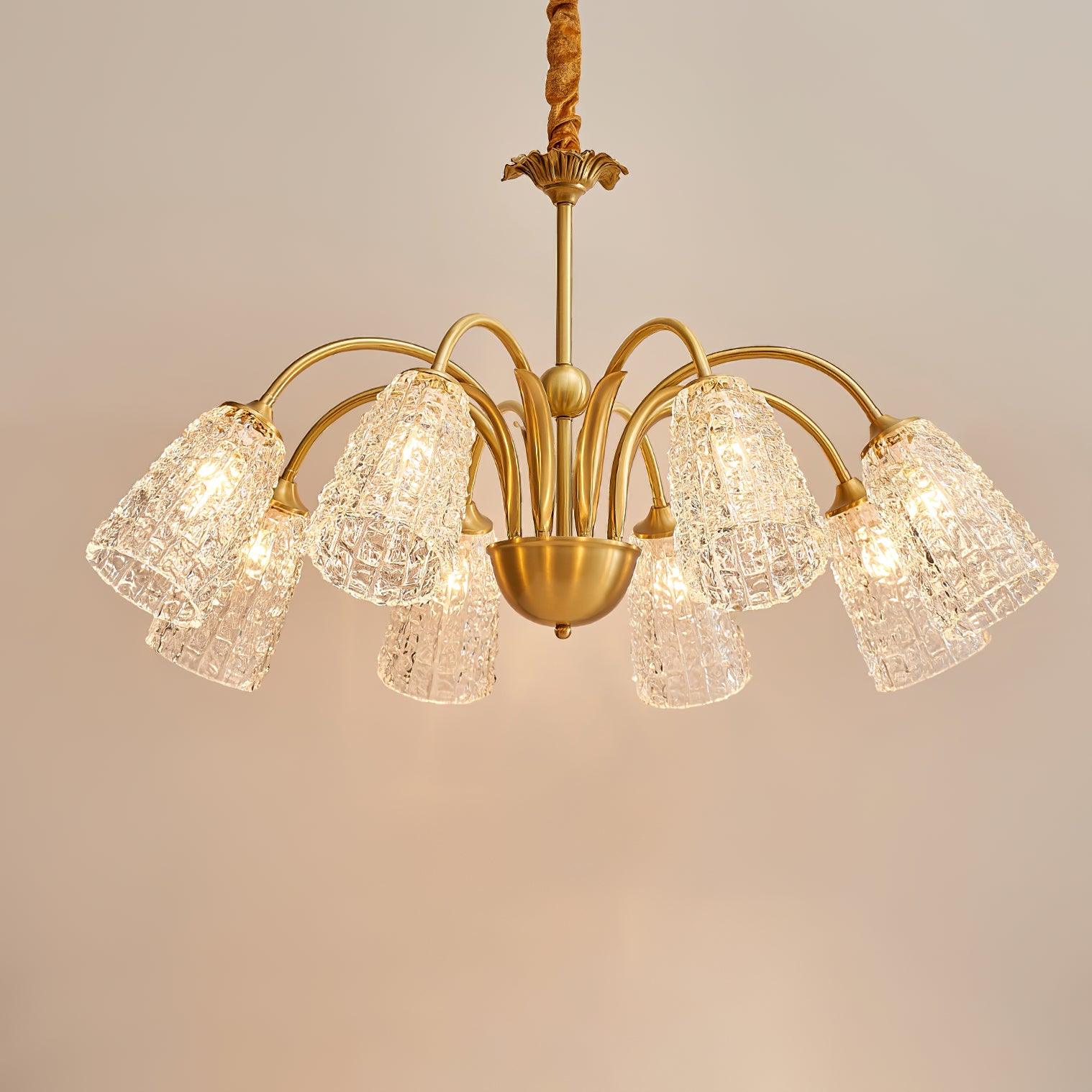 Tevelo Vintage Glass Chandelier-Neutral Decor