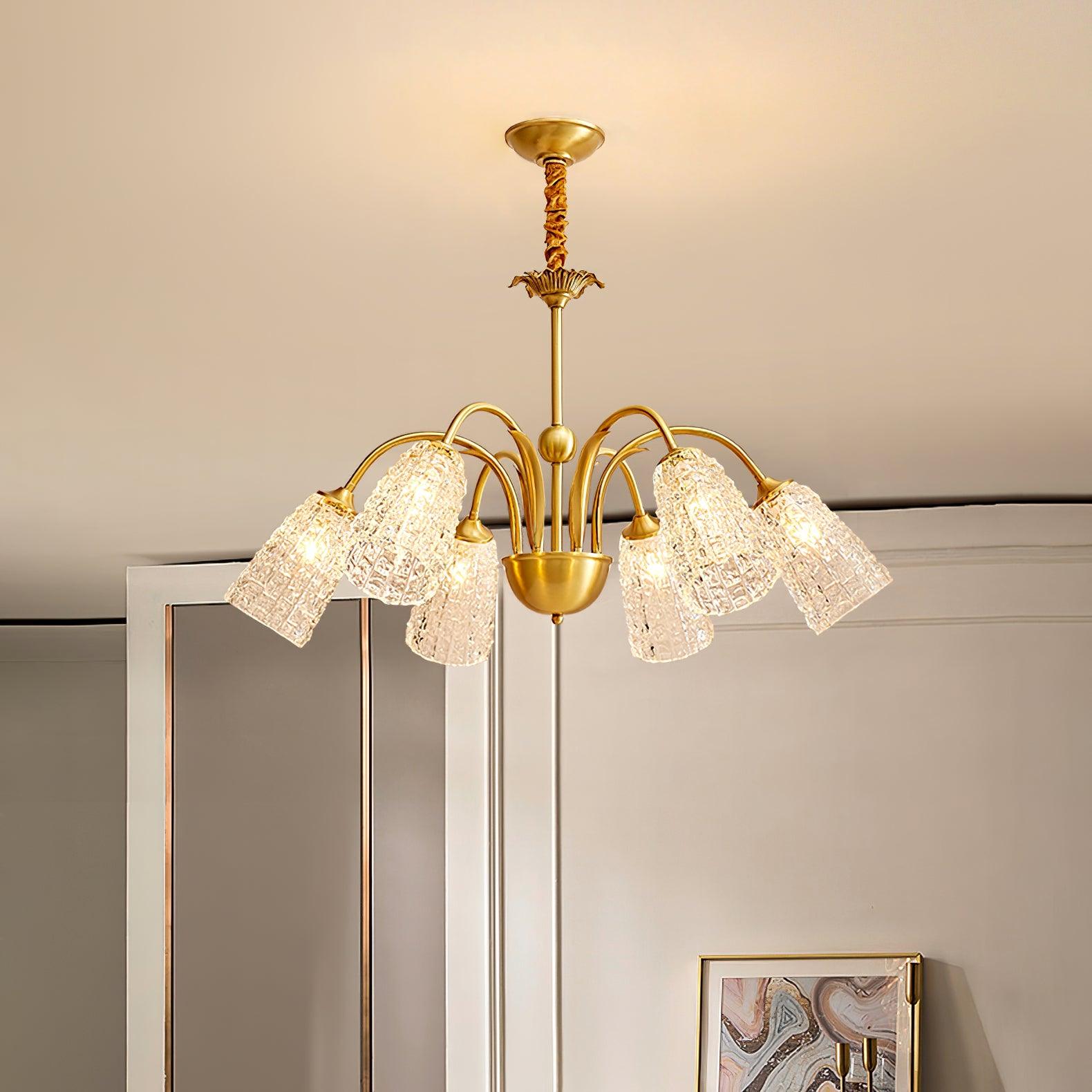 Tevelo Vintage Glass Chandelier-Neutral Decor