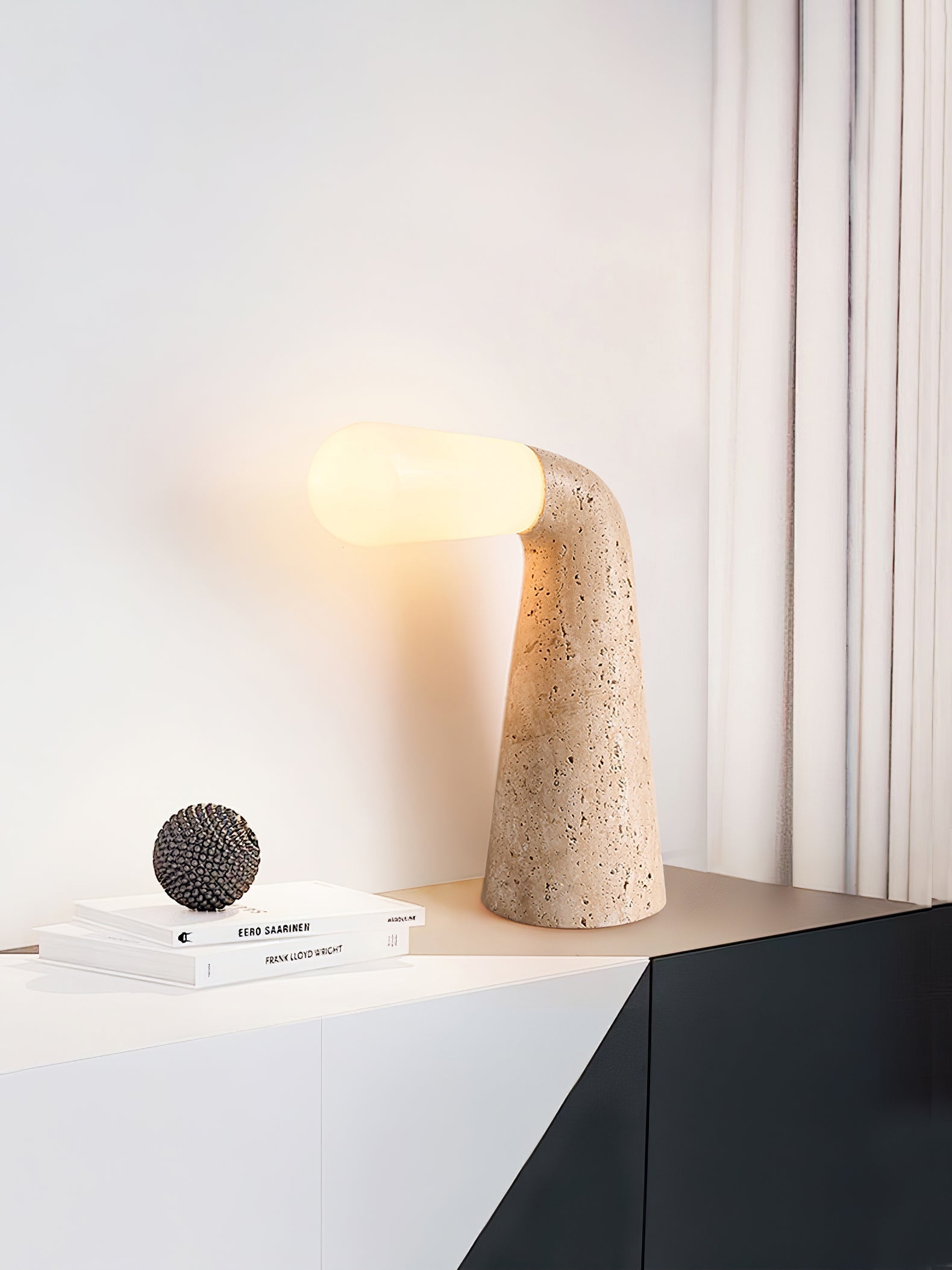 Cocare Travertine Table Lamp-Neutral Decor