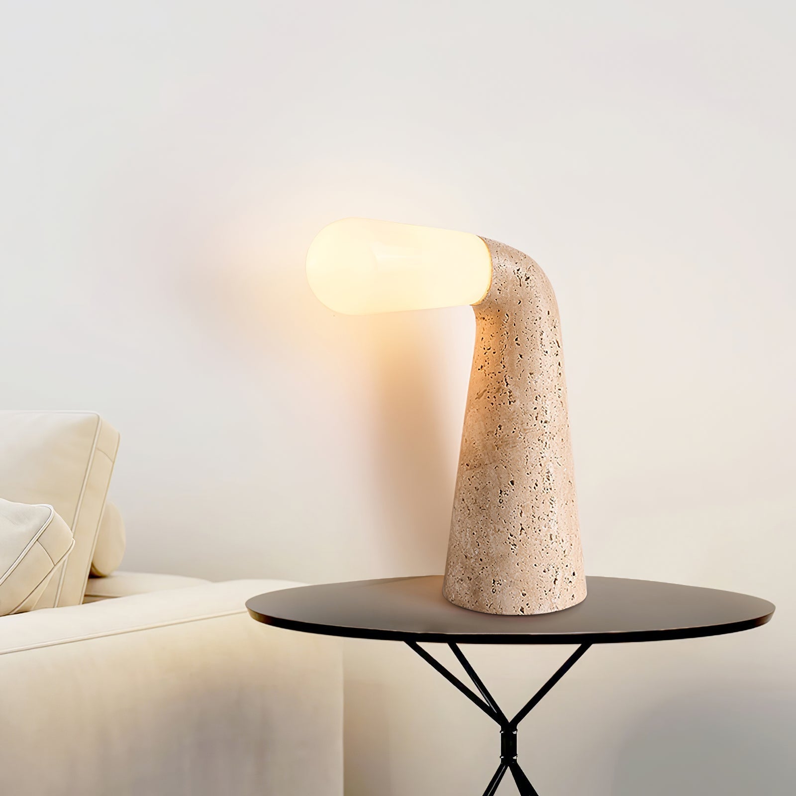 Cocare Travertine Table Lamp-Neutral Decor
