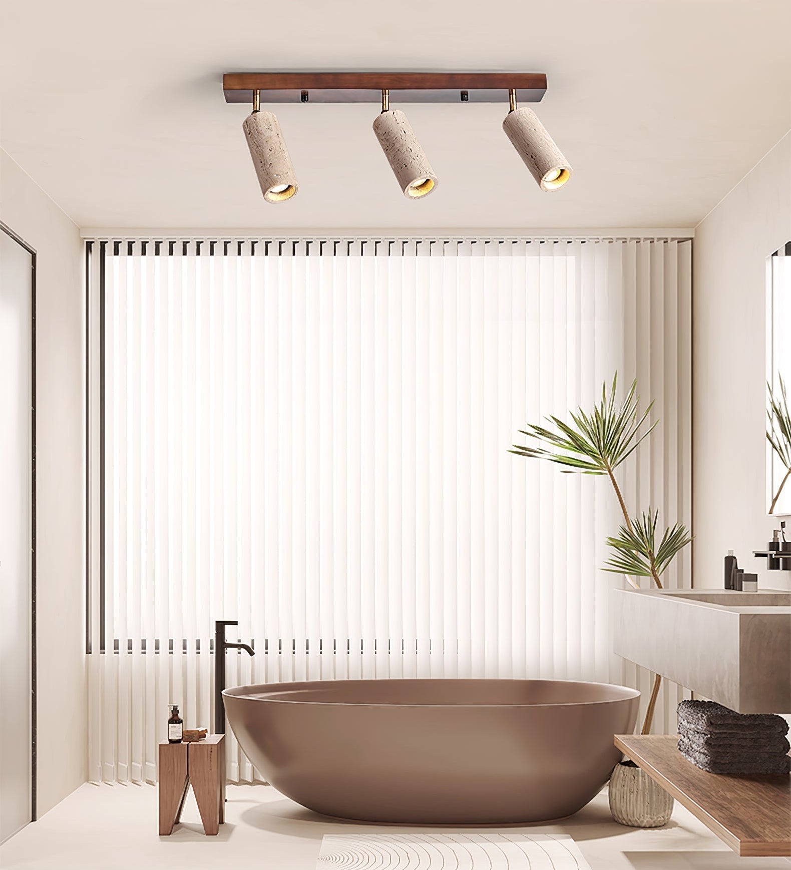 Eurliryra Multi-Cylinder Travertine Track Light-Neutral Decor