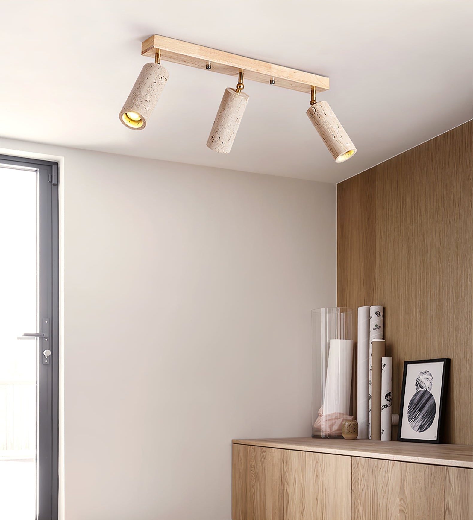 Eurliryra Multi-Cylinder Travertine Track Light-Neutral Decor
