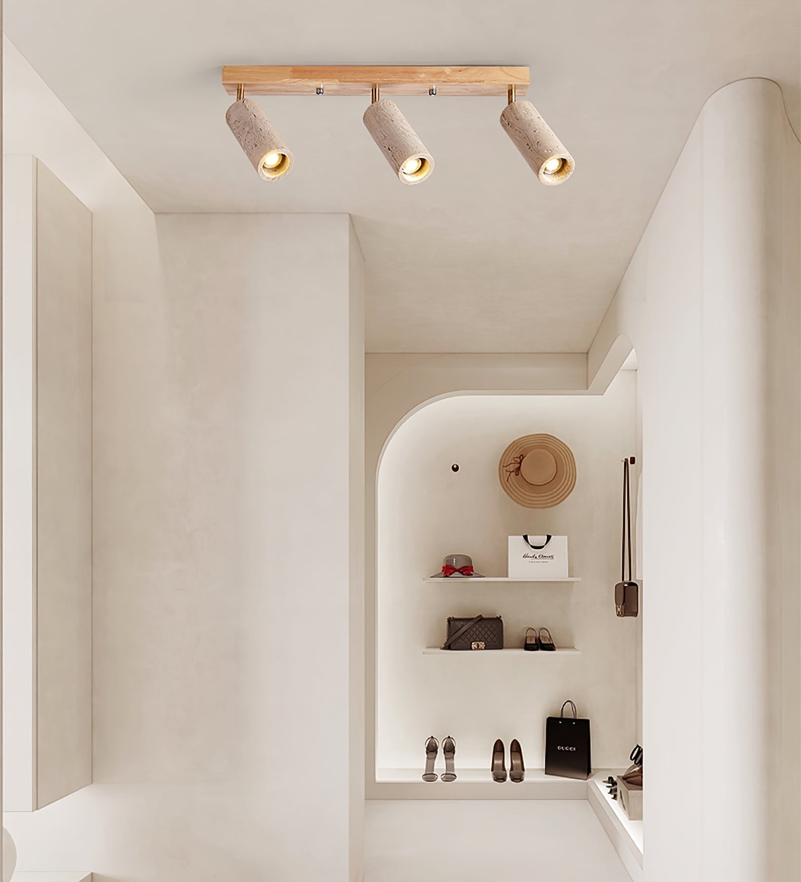 Eurliryra Multi-Cylinder Travertine Track Light-Neutral Decor