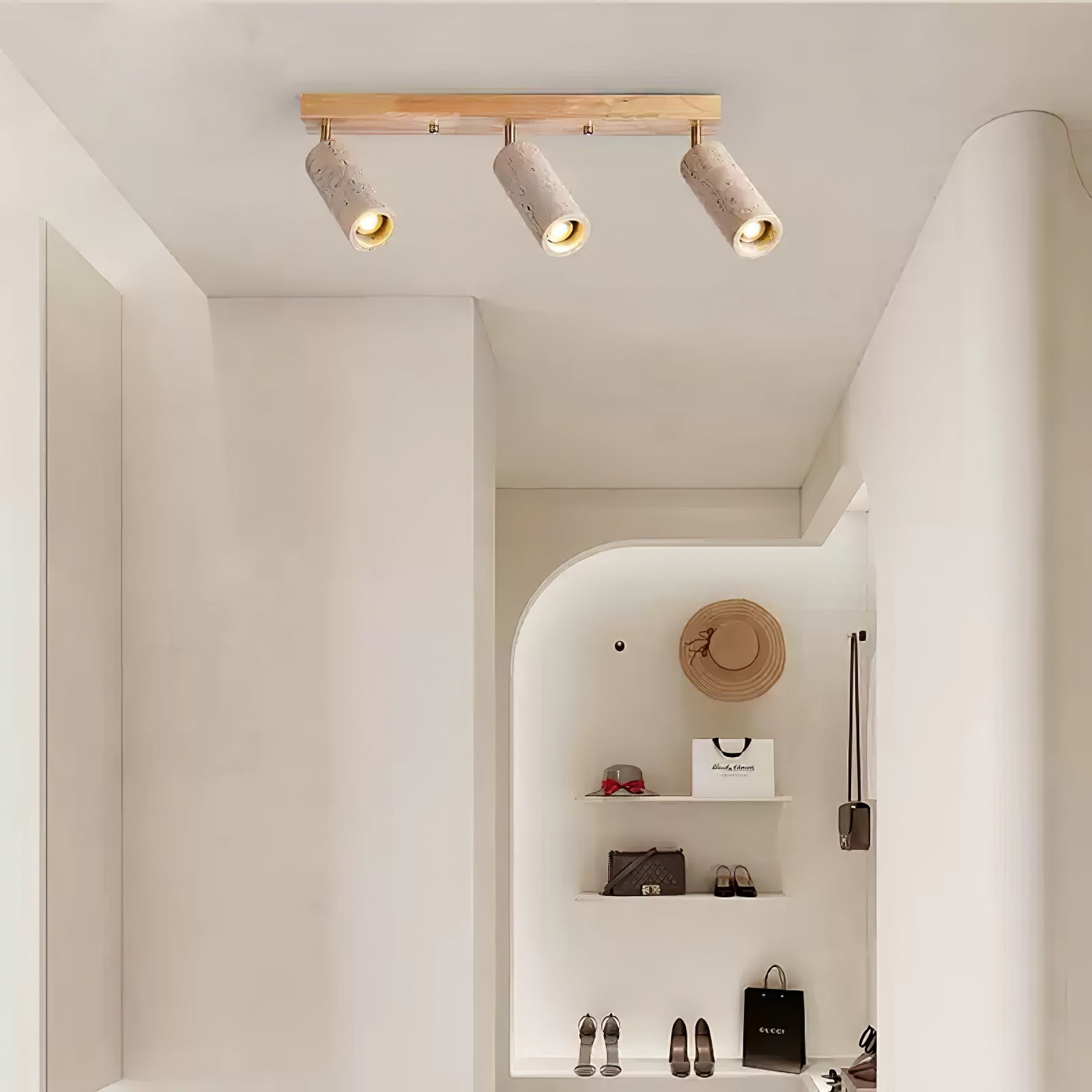 Eurliryra Multi-Cylinder Travertine Track Light-Neutral Decor