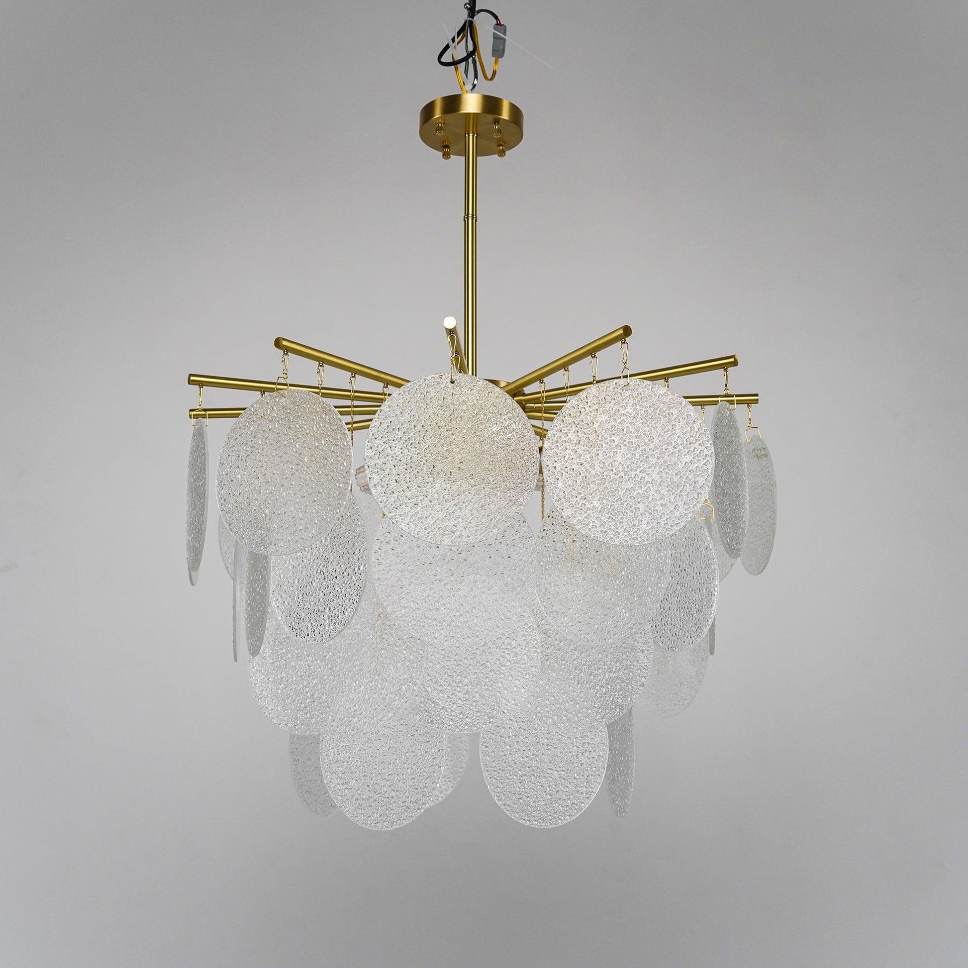 Zorven Chandelier Nimbus Glass Droplets-Neutral Decor